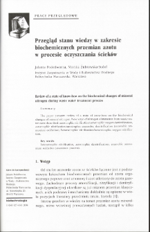 Przegląd stanu wiedzy w zakresie biochemicznych przemian azotu w procesie oczyszczania ścieków