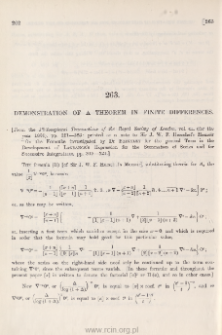 Demonstration of a theorem in finite differences