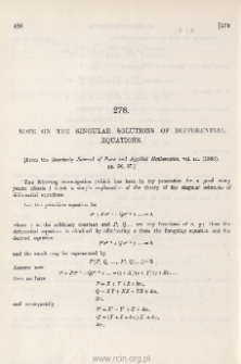 Note on the singular solutions of differential equations