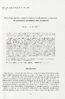 Breeding tactics, social structure and genetic variation in mammals: problems and prospects