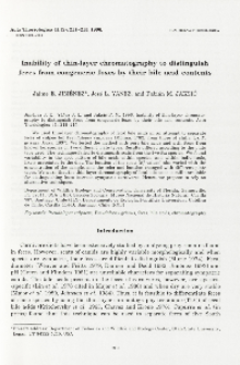 Inability of thin-layer chromatography to distinguish feces from congeneric foxes by their bile acid contents