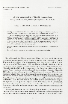 A new subspecies of Myotis mystacinus (Vespertilionidae, Chiroptera) from East Asia