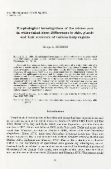 Morphological investigations of the winter coat in white-tailed deer: Differences in skin, glands and hair structure of various body regions