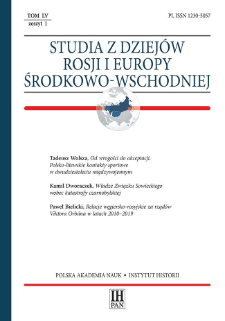 Studia z Dziejów Rosji i Europy Środkowo-Wschodniej T. 55 z. 1 (2020), Strony tytułowe, spis treści