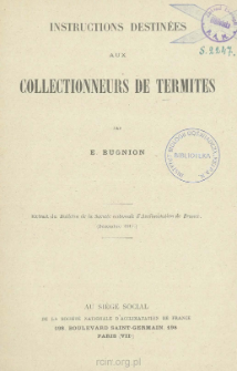 Instructions destin&eacute;es aux collectionneurs de termites