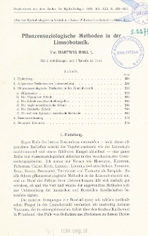 Pflanzensoziologische Methoden in der Limnobotanik