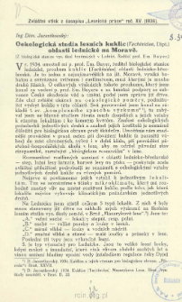 Oekologick&aacute; studia lesnich kuklic (Tachinidae, Dipt.) oblasti ledn&iacute;ck&eacute; na Morav&eacute;