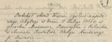 Protok&oacute;ł obrad Wiecu og&oacute;lno-narodowego, odbytego w dniu 19 lutego 1905 r. w gmachu Muzeum Przemysłu i Rolnictwa w obecności Kuratora Okręgu Naukowego p. Szwarca