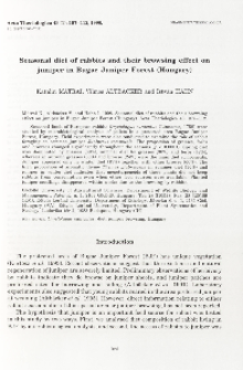 Seasonal diet of rabbits and their browsing effect on juniper in Bugac Juniper Forest (Hungary)