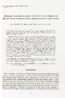 Allozyme variation in native red deer Cervus elaphus of Mesola Wood, northern Italy: implications for conservation