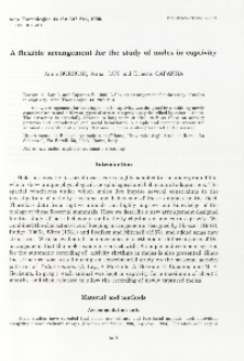 A flexible arrangement for the study of moles in captivity