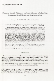 Allozyme genetic distances and evolutionary relationships in marsupials of North and South America