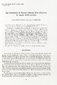 Age estimation in Iberian wildcats Felis silvestris, by canine tooth sections