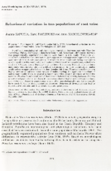 Behavioural variation in two populations of root voles
