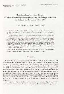 Studies on the European hare. 54. Relationship between density of brown hare Lepus europaeus and landscape structure in Poland in the years 1981-1995