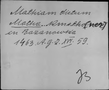 Kartoteka Słownika staropolskich nazw osobowych; Mat - Mau