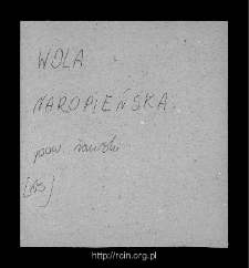 Wola Naropieńska. Files of Rawa Mazowiecka district in the Middle Ages. Files of Historico-Geographical Dictionary of Masovia in the Middle Ages