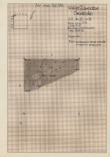 KZG, V 20 B, plan archeologiczny wykopu