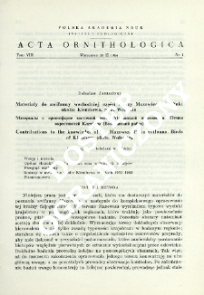 Materiały do awifauny wschodniej części Niziny Mazowieckiej. Ptaki okolic Klembowa, pow. Wołomin