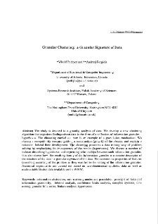 Granular clustering: a granular signature of data