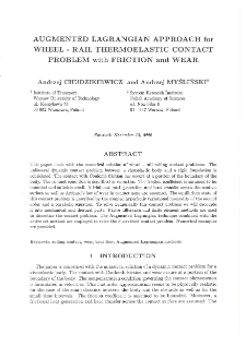 Augmented Lagrangian Approach for Wheel - Rail Thermoelastic Contact Problem with Friction and Wear