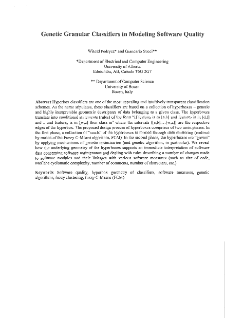 Genetic granular classifiers in modeling software quality