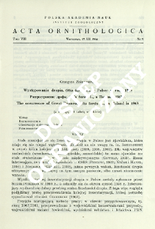 Występowanie dropia, Otis tarda L., w Polsce w roku 1963