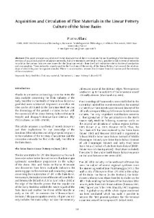 Acquisition and Circulation of Flint Materials in the Linear Pottery Culture of the Seine Basin