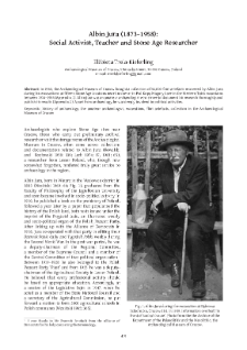 Albin Jura (1873&ndash;1958): Social Activist, Teacher and Stone Age Researcher