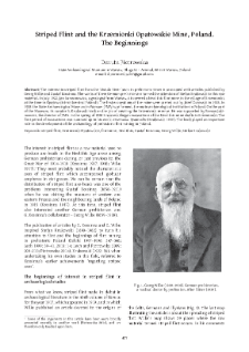 Striped Flint and the Krzemionki Opatowskie Mine, Poland. The Beginnings