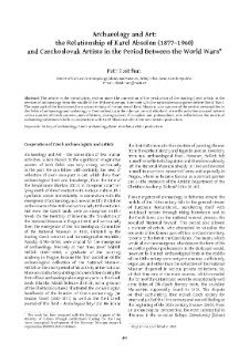 Archaeology and Art: the Relationship of Karel Absolon (1877&ndash;1960) and Czechoslovak Artists in the Period Between the World Wars