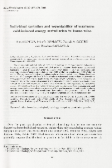 Individual variation and repeatability of maximum cold-induced energy assimilation in house mice