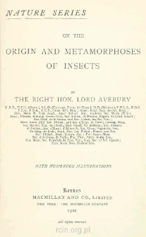 On the origin and metamorphoses of insects