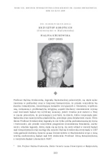 Halina Krukowska (1937&ndash;2019)