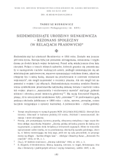 Siedemdziesiąte urodziny Sienkiewicza &ndash; rezonans społeczny (w relacjach prasowych)