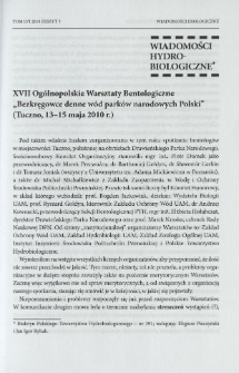 XVII Og&oacute;lnopolskie Warsztaty Bentologiczne "Bezkręgowce denne w&oacute;d park&oacute;w narodowych Polski" (Tuczno, 13-15 maja 2010 r.)