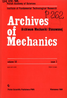 Archives of Mechanics Vol. 50 nr 3 (1998)