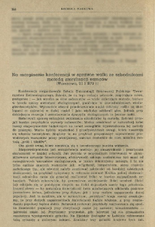 Na marginesie konferencji w sprawie walki ze szkodnikami metodą sterylizacji samców (Warszawa, 20 I 1970 r.)