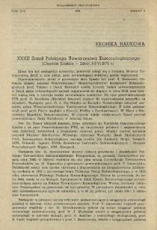 XXXII Zjazd Polskiego Towarzystwa Entomologicznego (Cieplice Śląskie - Zdrój, 1-3 VI 1970 r.)