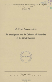 An investigation into the Defences of Butterflies of the genus Charaxes