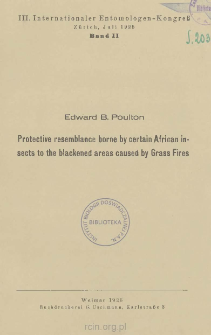 Protective resemblance borne by certain African insects to the blackened areas caused by Grass Fires