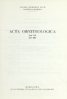Acta Ornithologica ; t. 8 - Spis treści