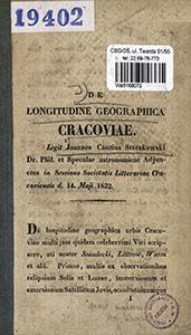 De longitudine geographica Cracoviae