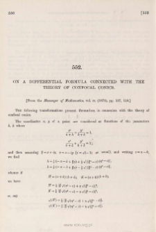 On a differential formula connected with the theory of confocal conics