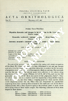Migration dynamics and changes in fat deposition in the great tit, Parus major L.