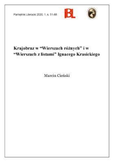 Krajobraz w &bdquo;Wierszach r&oacute;żnych&rdquo; i w &bdquo;Wierszach z listami&rdquo; Ignacego Krasickiego