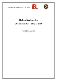 Halina Krukowska (26 września 1937 &ndash; 28 lipca 2019)