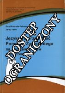 Językowa przeszłość Pomorza Zachodniego na podstawie nazw miejscowych
