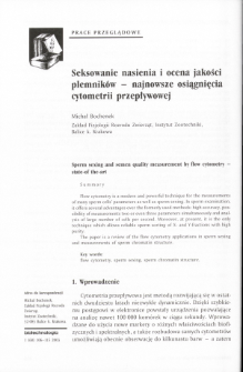 Sperm sexing and semen quality measurement by flow cytometry -state-of the-art