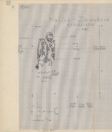 KZG, V 15 D, 20 B, plan archeologiczny wykopu, cmentarz (grób 5/60)